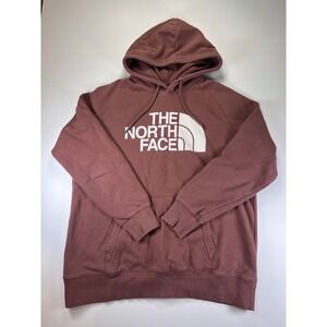 The North Face Hoodie Womens L Mauve Pink Logo Graphic Pullover Sweatshirt